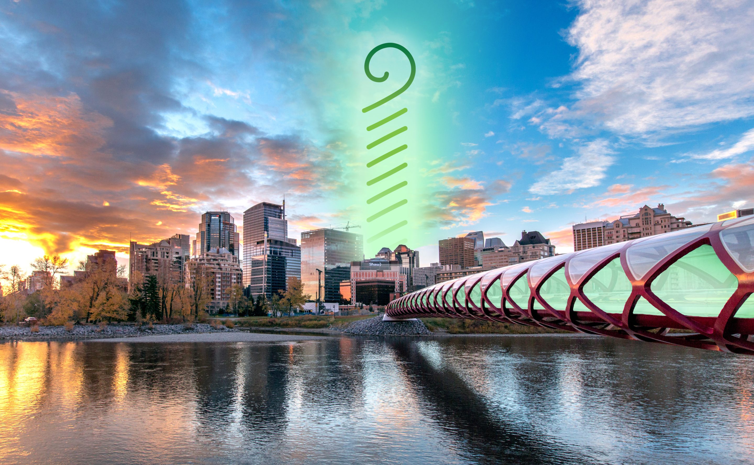 Peace Bridge Sunset Calgary Alberta Canada